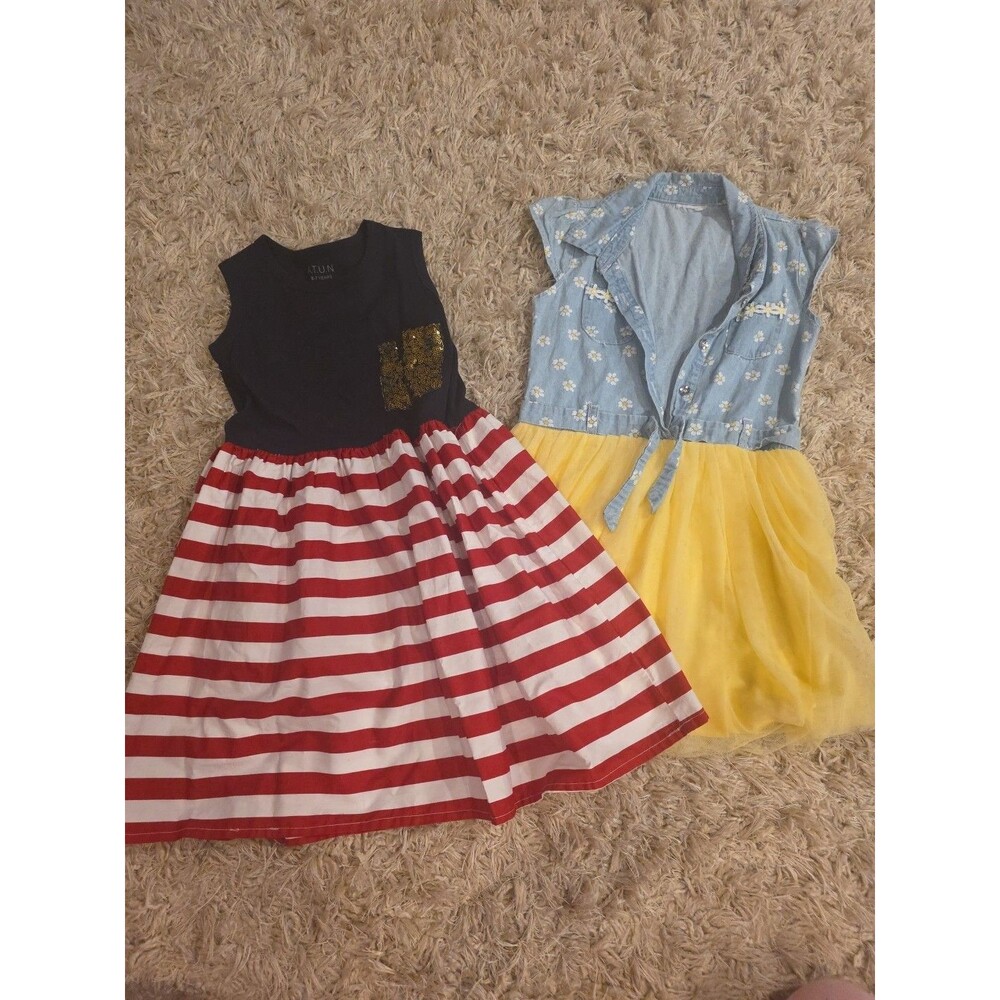 Girls Dresses Budnle Of 2 Size  6-7 Good Condition Sleevless
